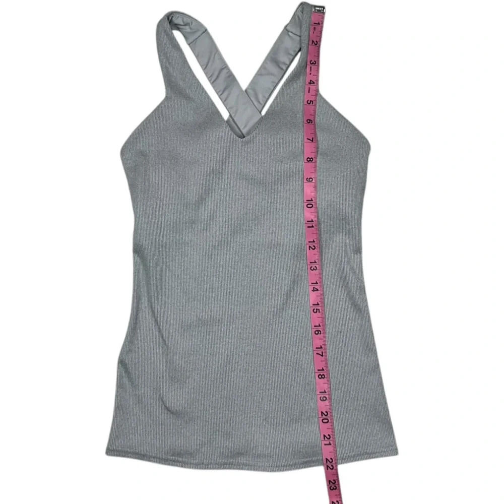 Alo Yoga Elevate Ribbed Crossover Tank Shadow‎ Grey Size Small